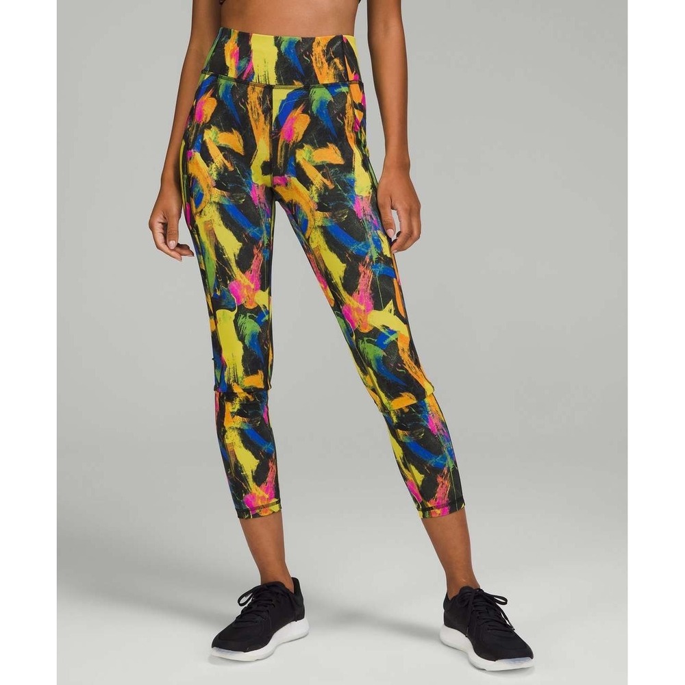 Lululemon Invigorate Tight Women's 2 Undertone Black Multi High-Rise Pockets Gym